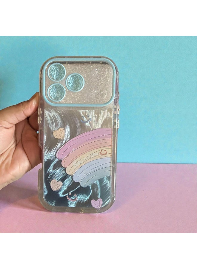 iPhone 17 Pro Cute Pastel Rainbow Clear Case